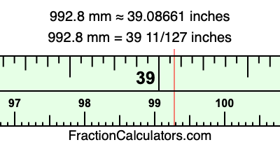 992.8 mm in inches