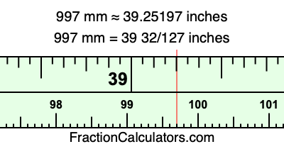 997 mm in inches