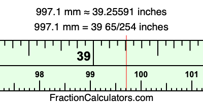 997.1 mm in inches