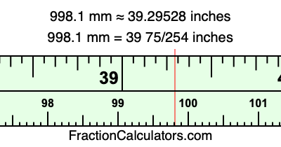 998.1 mm in inches