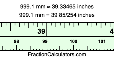 999.1 mm in inches