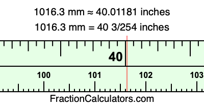 1016.3 mm in inches