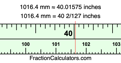 1016.4 mm in inches