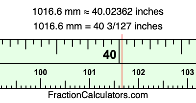 1016.6 mm in inches