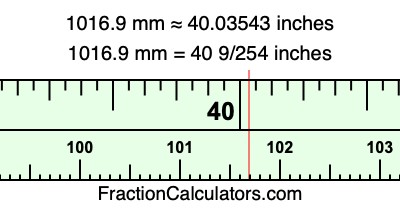 1016.9 mm in inches