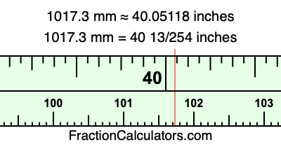 1017.3 mm in inches