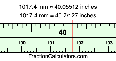 1017.4 mm in inches