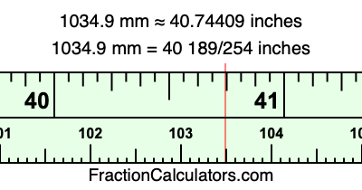 1034.9 mm in inches