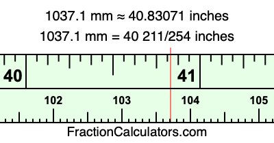 1037.1 mm in inches