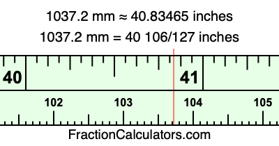 1037.2 mm in inches