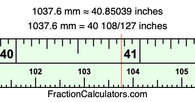1037.6 mm in inches