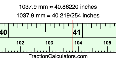 1037.9 mm in inches