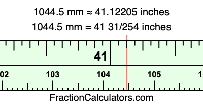 1044.5 mm in inches