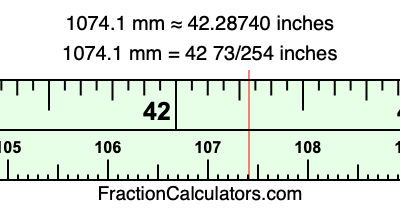 1074.1 mm in inches
