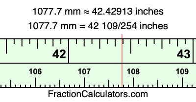 1077.7 mm in inches