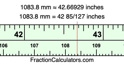 1083.8 mm in inches