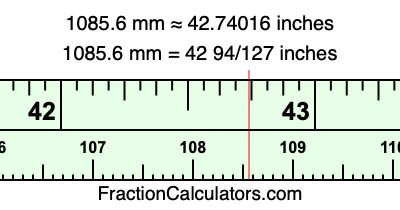 1085.6 mm in inches