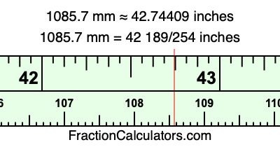 1085.7 mm in inches