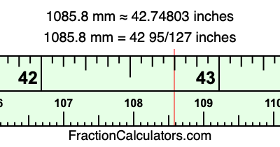 1085.8 mm in inches
