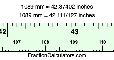 1089 mm in inches