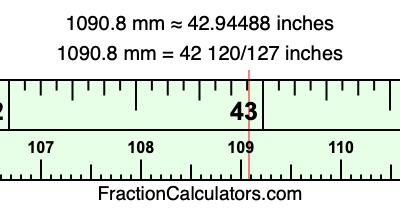 1090.8 mm in inches
