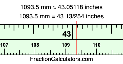1093.5 mm in inches