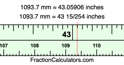 1093.7 mm in inches