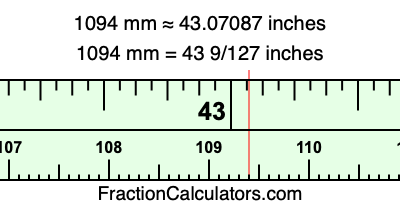 1094 mm in inches