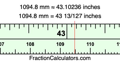 1094.8 mm in inches