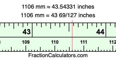 Convert 1106 mm to inches (What is 1106 mm in inches?)