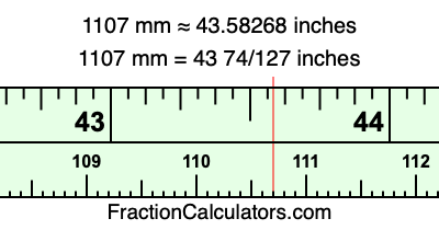 1107 mm in inches
