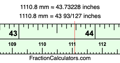 1110.8 mm in inches