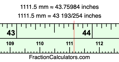 1111.5 mm in inches