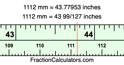 1112 mm in inches