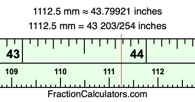 1112.5 mm in inches