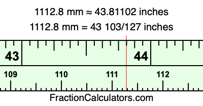 1112.8 mm in inches