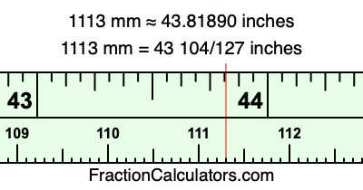1113 mm in inches