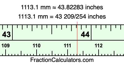 1113.1 mm in inches