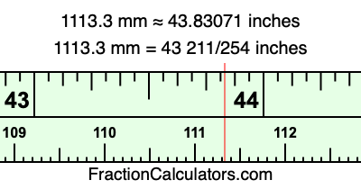 1113.3 mm in inches