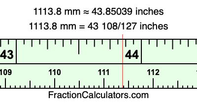 1113.8 mm in inches