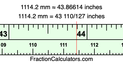 1114.2 mm in inches
