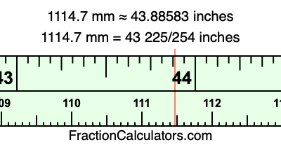 1114.7 mm in inches
