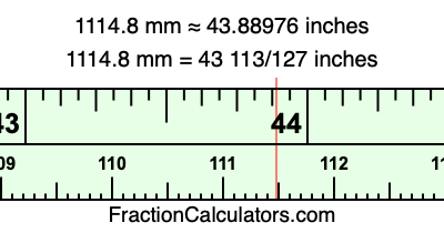1114.8 mm in inches