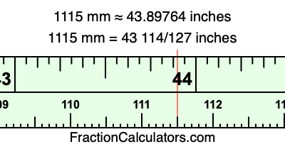 1115 mm in inches