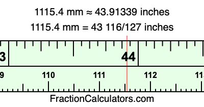 1115.4 mm in inches