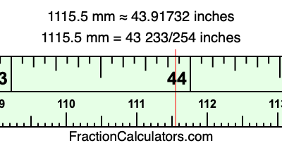1115.5 mm in inches