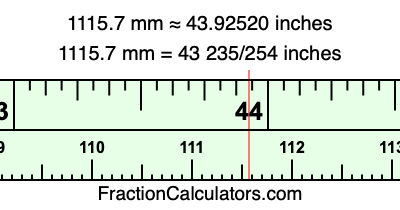 1115.7 mm in inches