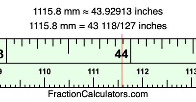 1115.8 mm in inches