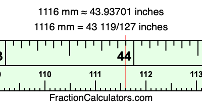 1116 mm in inches