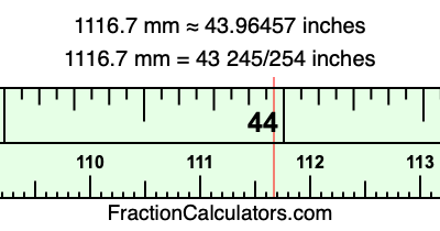 1116.7 mm in inches